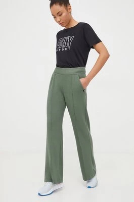 Dkny spodnie dresowe kolor zielony gładkie DP3P3339