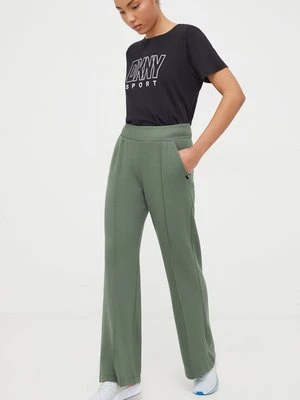 Dkny spodnie dresowe kolor zielony gładkie DP3P3339