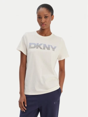 DKNY Sport T-Shirt DP6T1557 Écru Relaxed Fit Kremowy
