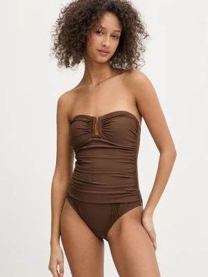 DKNY strój kąpielowy jednoczęściowy damski brązowy
