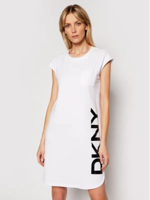 DKNY Sukienka dzianinowa P0RD1B2J Biały Regular Fit
