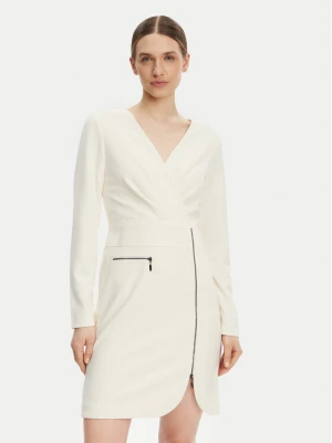 DKNY Sukienka koktajlowa DD4JI62A Kremowy Slim Fit