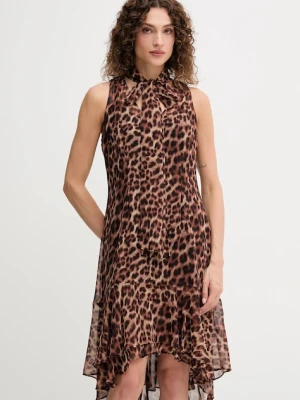 Dkny sukienka kolor brązowy mini rozkloszowana DD5G2M24