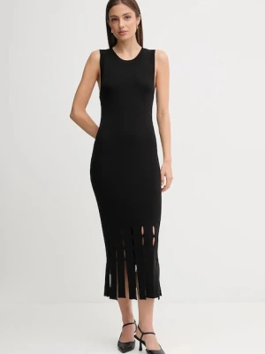 Dkny sukienka kolor czarny maxi dopasowana P5EUAX20