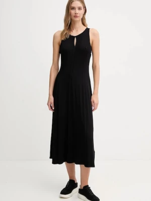 Dkny sukienka kolor czarny maxi rozkloszowana P5ED0BMX
