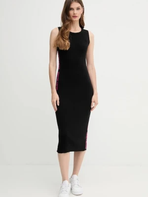 Dkny sukienka kolor czarny midi dopasowana DJ5R0752
