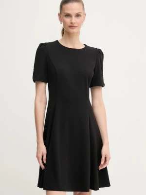 Dkny sukienka kolor czarny mini rozkloszowana