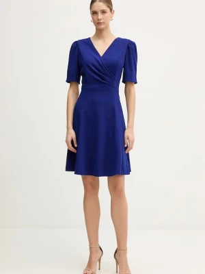 Dkny sukienka kolor niebieski mini rozkloszowana DD6A127A