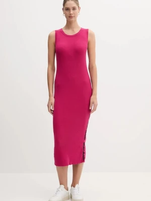 Dkny sukienka kolor różowy midi dopasowana DJ5R0752