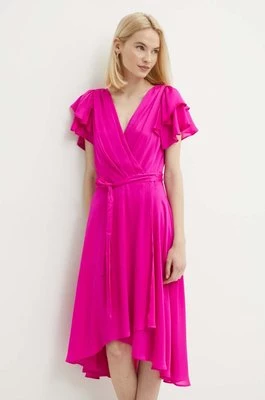 Dkny sukienka kolor różowy midi rozkloszowana DD4AQ571