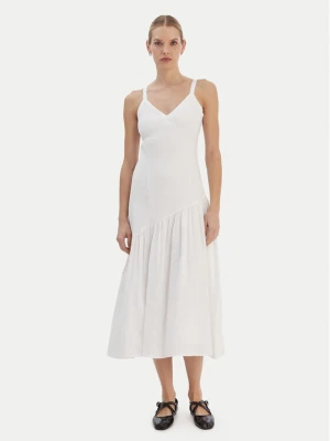 DKNY Sukienka letnia P5JNCD88 Écru Regular Fit Kremowy
