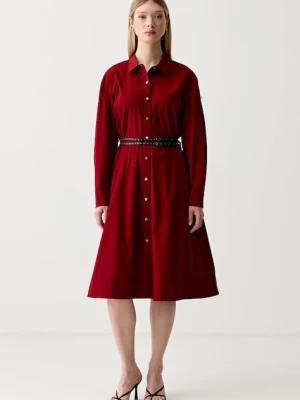 DKNY sukienka rozkloszowana bawełniana z elastanem