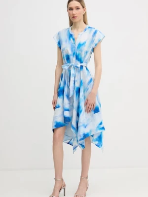 DKNY sukienka rozkloszowana lniana