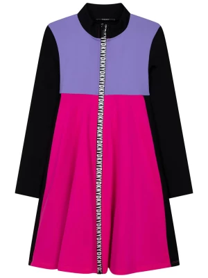 DKNY Sukienka w kolorze różowo-czarno-fioletowym rozmiar: 128