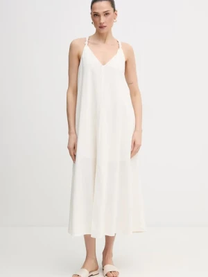 Dkny sukienka z dodatkiem lnu