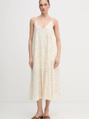 Dkny sukienka z dodatkiem lnu