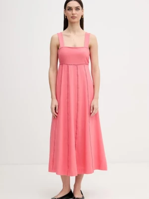 Dkny sukienka z dodatkiem lnu