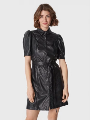 DKNY Sukienka z imitacji skóry DD1G4074 Czarny Regular Fit