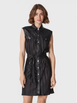 DKNY Sukienka z imitacji skóry DD2G4164 Czarny Regular Fit