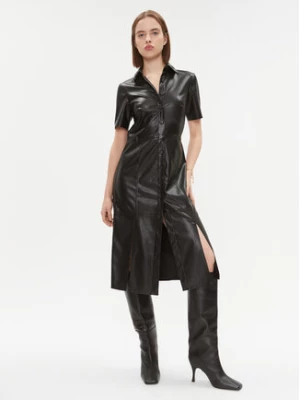 DKNY Sukienka z imitacji skóry DD3D4101 Czarny Regular Fit