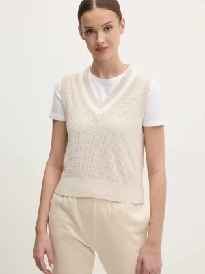 DKNY sweter bawełniany beżowy