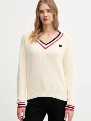 Dkny sweter bawełniany damski kolor beżowy ciepły DJ5R0730