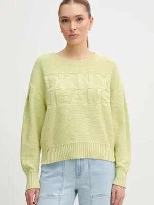 Dkny sweter bawełniany damski kolor zielony DJ5R0539