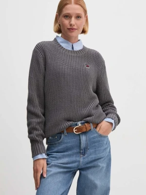 DKNY sweter bawełniany szary