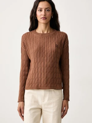 DKNY sweter damski brązowy