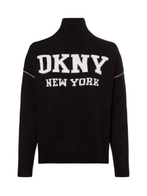 DKNY Sweter damski Kobiety Sztuczne włókno czarny jednolity,