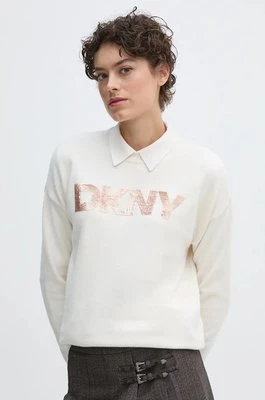 Dkny sweter damski kolor beżowy lekki DJ4R0407