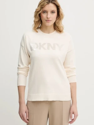 Dkny sweter damski kolor beżowy lekki DJ4R0407