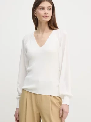 Dkny sweter damski kolor beżowy lekki P4KSBT85