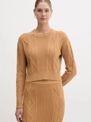 Dkny sweter damski kolor brązowy DJ4R0376