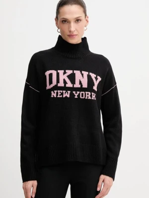 Zdjęcie produktu Dkny sweter damski kolor czarny z półgolfem DJ4R0386