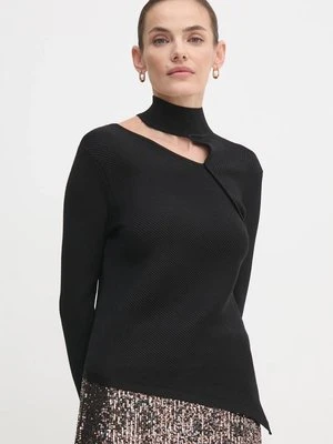 Dkny sweter damski kolor czarny z półgolfem P43SAL18