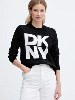 DKNY sweter damski z wiskozą czarny