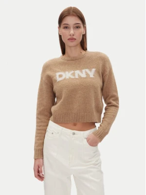 DKNY Sweter DJ4R0424 Beżowy Regular Fit