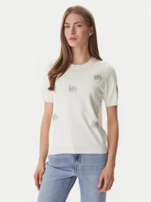 DKNY Sweter DJ6R0242 Écru Regular Fit Kremowy
