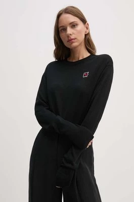 Dkny sweter wełniany damski kolor czarny lekki D2E4A116