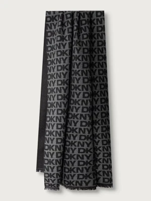 DKNY szalik damski z wiskozy czarny