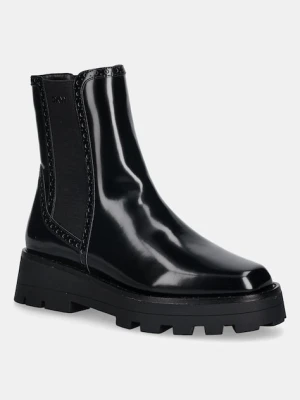 Dkny sztyblety Sanchit damskie kolor czarny na płaskim obcasie K4569875