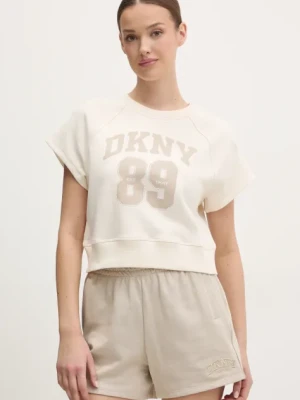 Zdjęcie produktu Dkny t-shirt bawełniany damski kolor beżowy DP5T1231