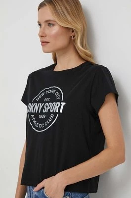 Dkny t-shirt bawełniany damski kolor czarny DP3T9563