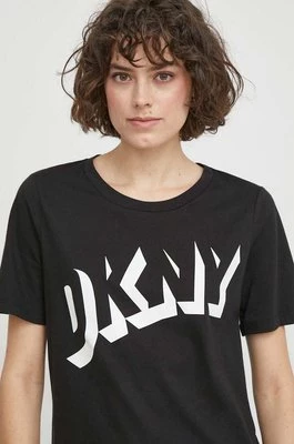 Dkny t-shirt bawełniany damski kolor czarny D2A4A0AT