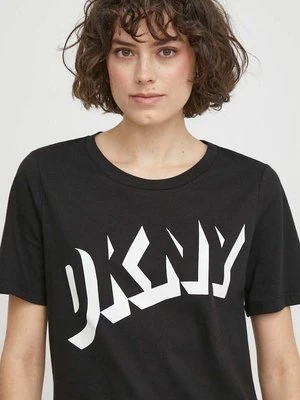 Dkny t-shirt bawełniany damski kolor czarny D2A4A0AT