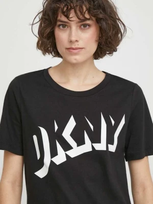 Dkny t-shirt bawełniany damski kolor czarny D2A4A0AT