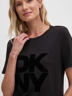 Dkny t-shirt bawełniany damski kolor czarny D2G4A221