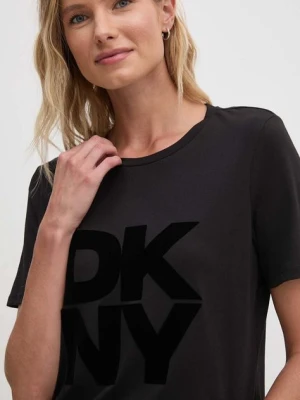 Dkny t-shirt bawełniany damski kolor czarny D2G4A221