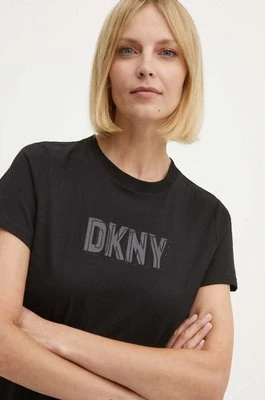 Dkny t-shirt bawełniany damski kolor czarny DP4T9672
